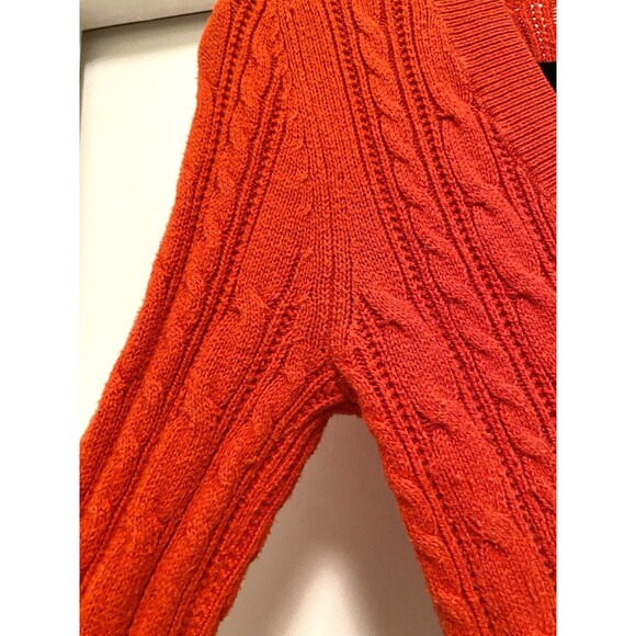 Y2K American Eagle Cable Knit V Neck Sweater Women’s Medium Elena Gilbert Preppy - Picture 9 of 12